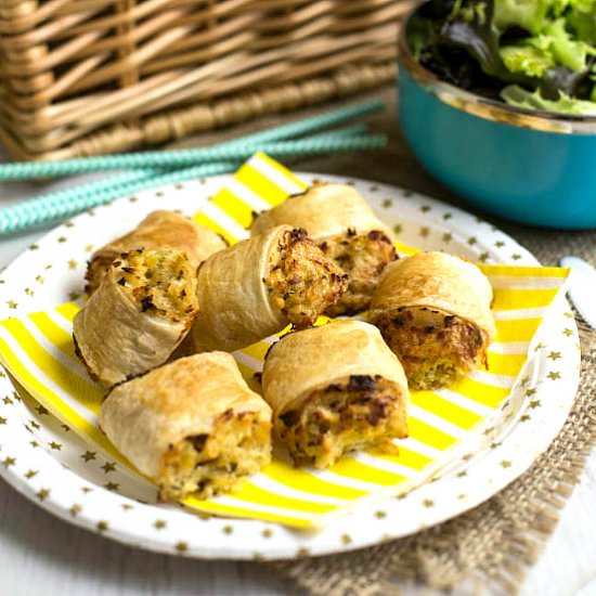 Cheese and onion lentil rolls