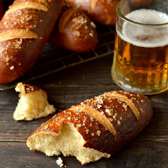 Beer Pretzel Hot Dog Buns