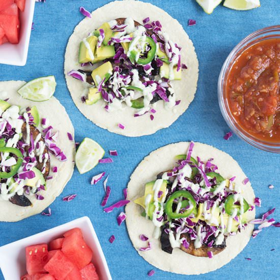 Veggie Tacos+Creamy Jalapeño Sauce