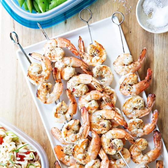Grilled Garlic Basil Shrimp