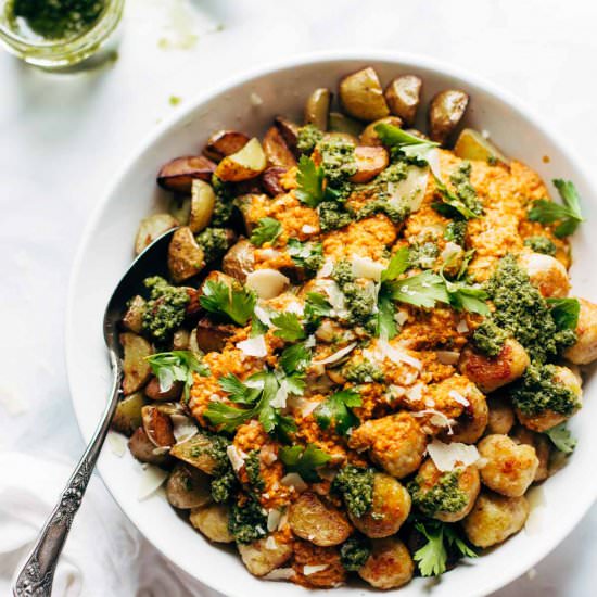 Mini Chicken Meatballs with Romesco