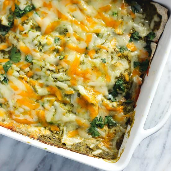 Salsa Verde Chicken Enchiladas