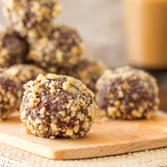walnut dark chocolate truffles