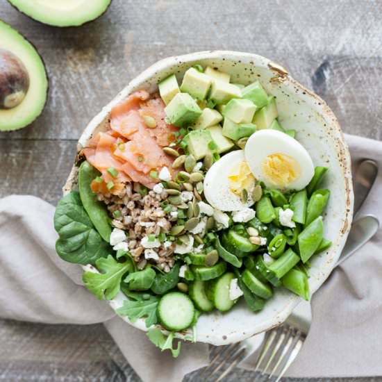 Smoked Salmon Farro Salad Bowls