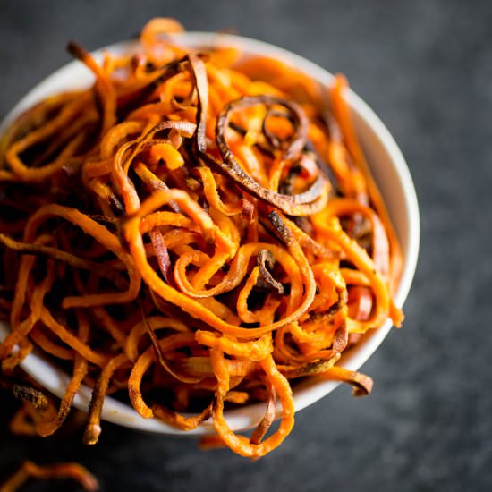 Spiralized Sweet Potato Fries