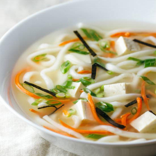 Simple Tofu Miso Noodle Soup