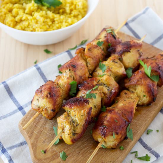 Soy Marinated Chicken Skewers