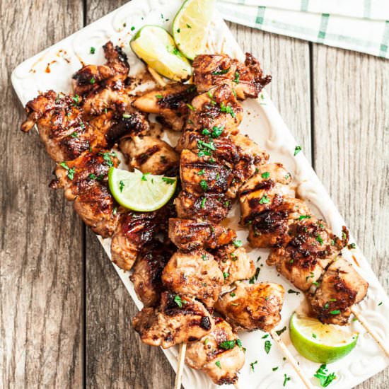 Honey Lime Chicken Skewers