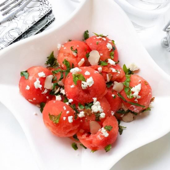 Quick Watermelon Salad (Feta-Mint)