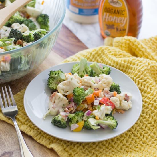 Sweet Cauliflower Broccoli Salad