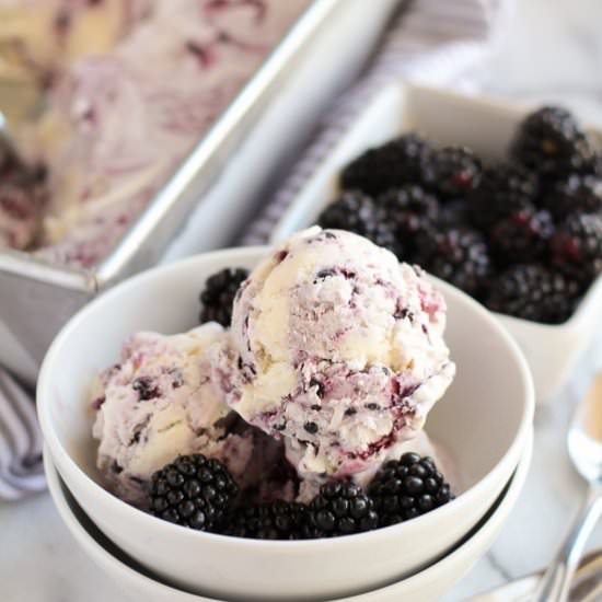 Vanilla Blackberry Swirl Ice Cream