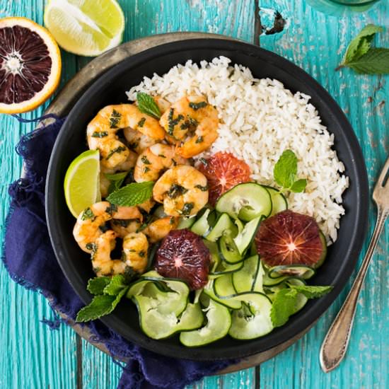 Mojito Shrimp with Coconut Rice