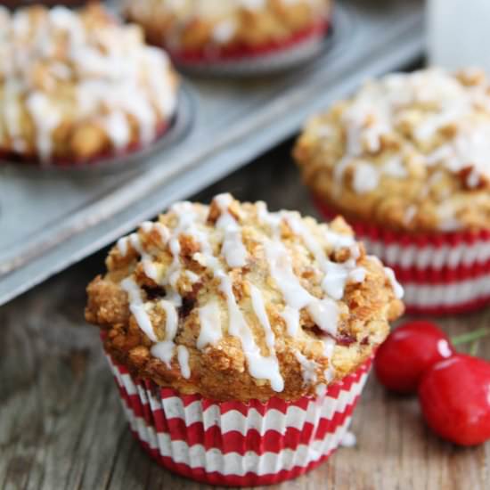 Cherry Almond Streusel Muffins