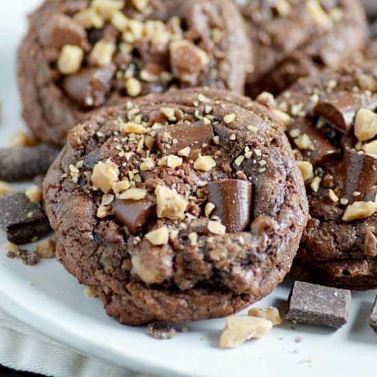 Toffee Chunk Brownie Cookies