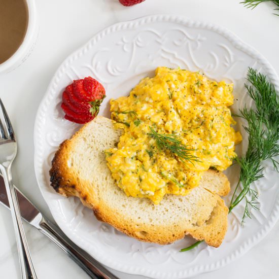 Slow Scramble with Dill & Feta