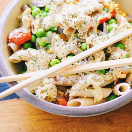 Spicy Peanut Sauce Noodle Bowl