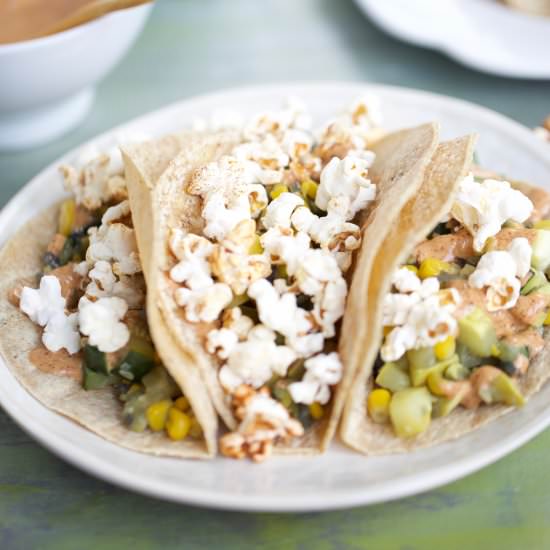Tacos with Popcorn and Zucchini