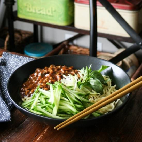Mushroom Eggplant Ja Jiang Mein