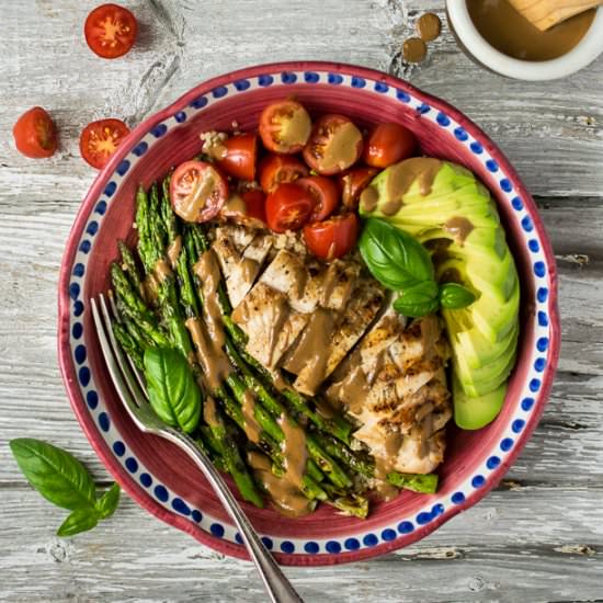 Grilled Chicken and Asparagus Bowls