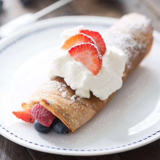 Red, White and Blue Dessert Crepes