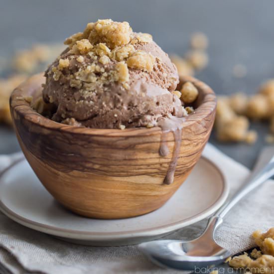 Choc PB Oatmeal Cookie Dough Ice Cream