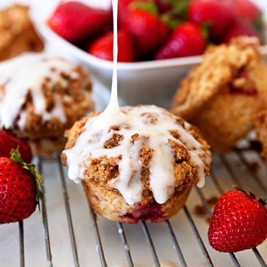 Strawberry Cinnamon Roll Muffins