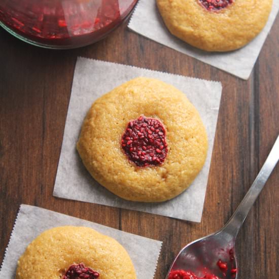 Raspberry Jam Thumbprint Cookies