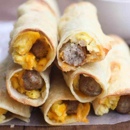 Egg and Sausage Breakfast Taquitos