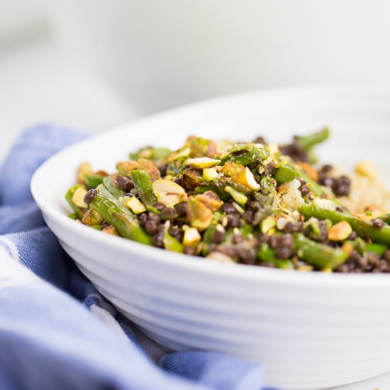 Lentils, Quinoa and Asparagus Salad