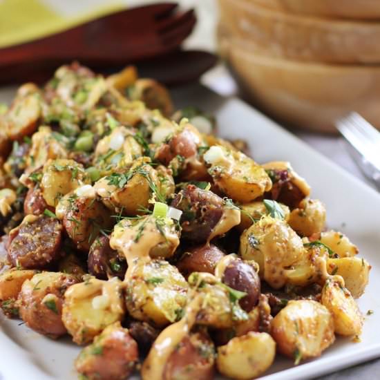 Smoky Aioli Grilled Potato Salad