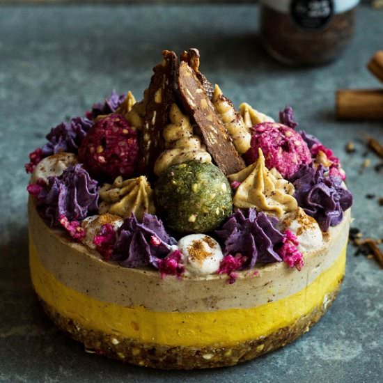 Chai and Pumpkin Raw Cheesecake