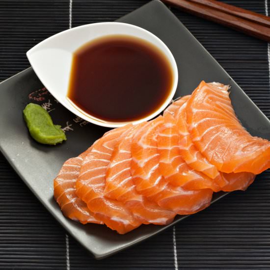 Salmon Sashimi with Ponzu