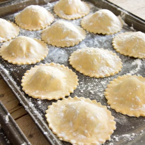 Homemade delicious ravioli