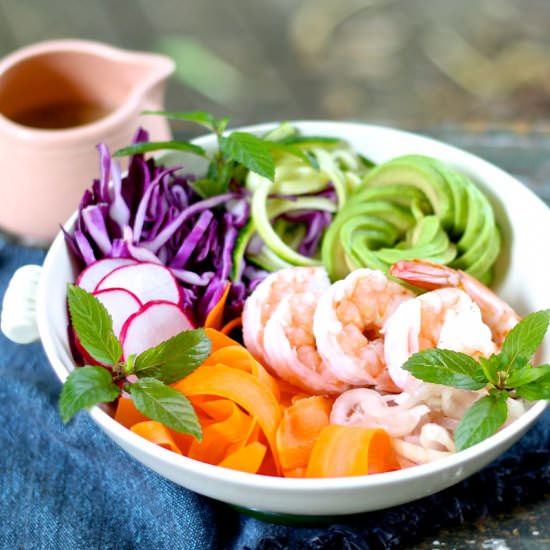 Shrimp Avocado and Vegetable Salad