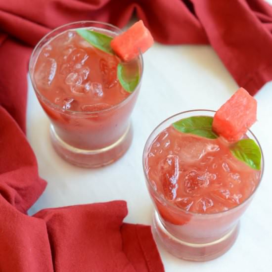 Watermelon Balsamic Basil Julep