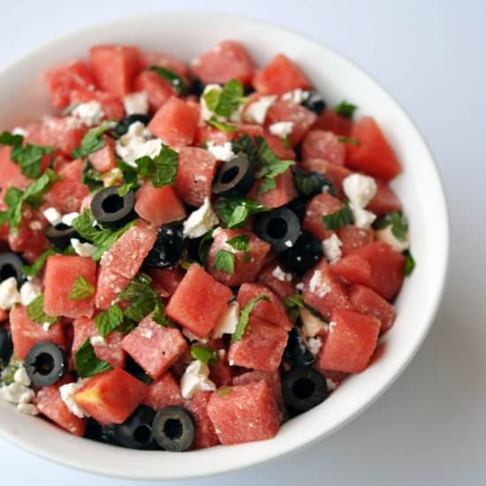 Watermelon and Olive Salad