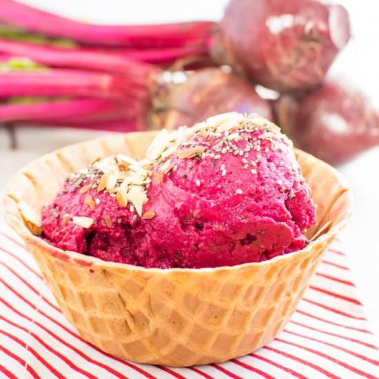 Beetroot Rhubarb Ice Cream