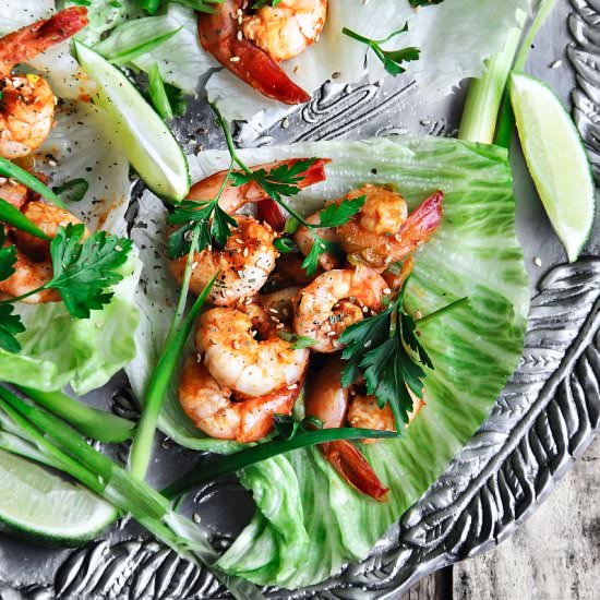 Cajun Shrimp Lettuce Wraps