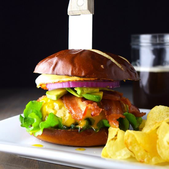 Bacon, Egg, and Avocado Burger