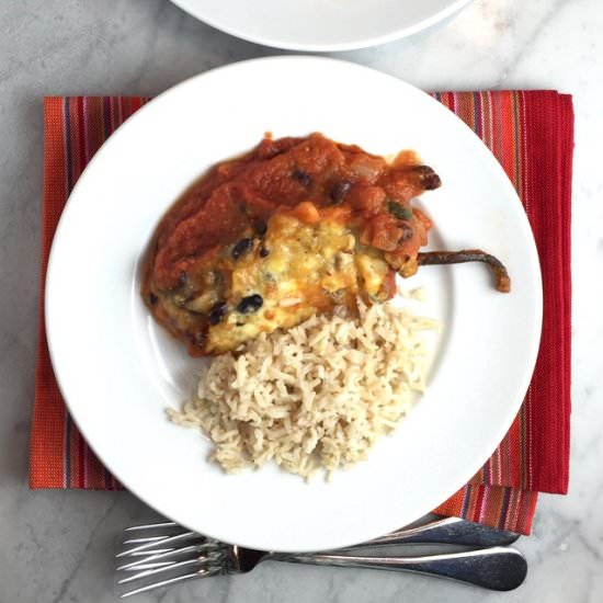 Stuffed Poblano Casserole