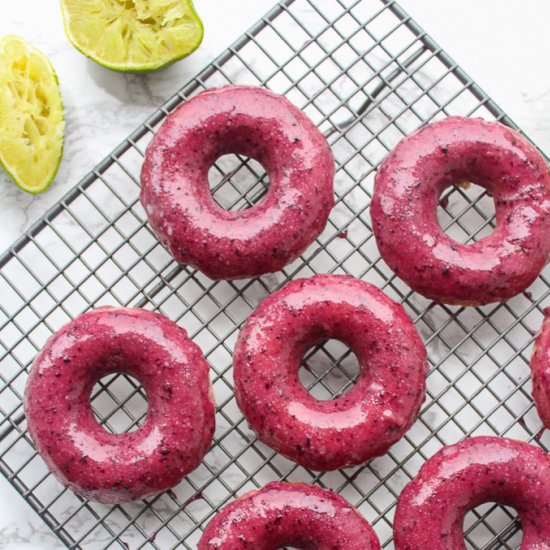 Blueberry Lime Baked Donuts