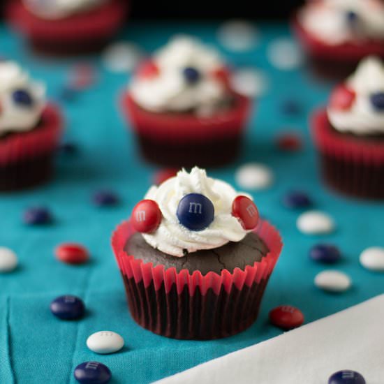 4th of July Chocolate Cupcakes