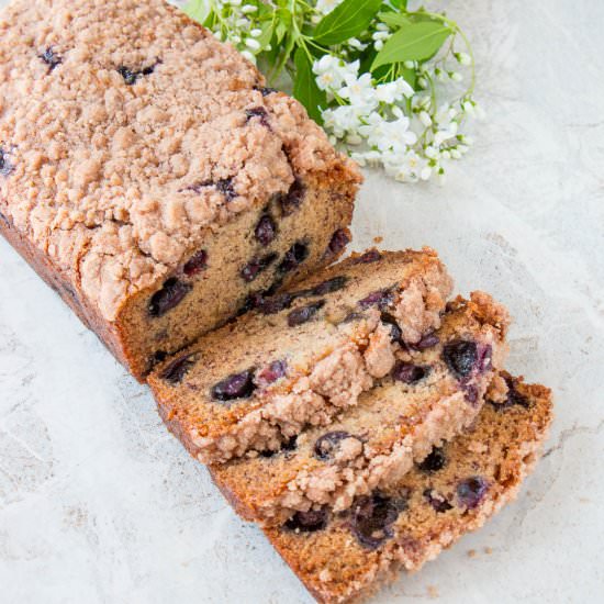 Eggless Blueberry Banana Bread
