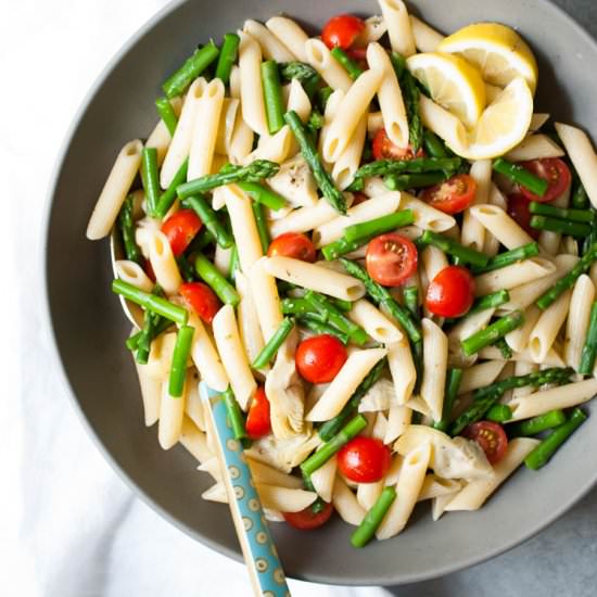 Artichoke & Asparagus Pasta Salad