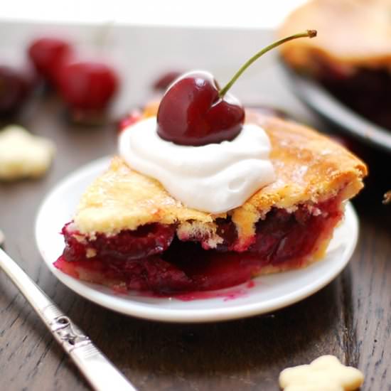 Cherry Pie with Whipped Cream