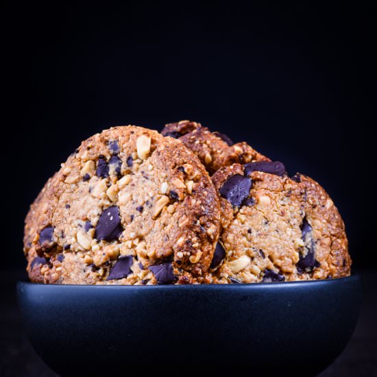 Choc Chip Crunchy PB Cookies