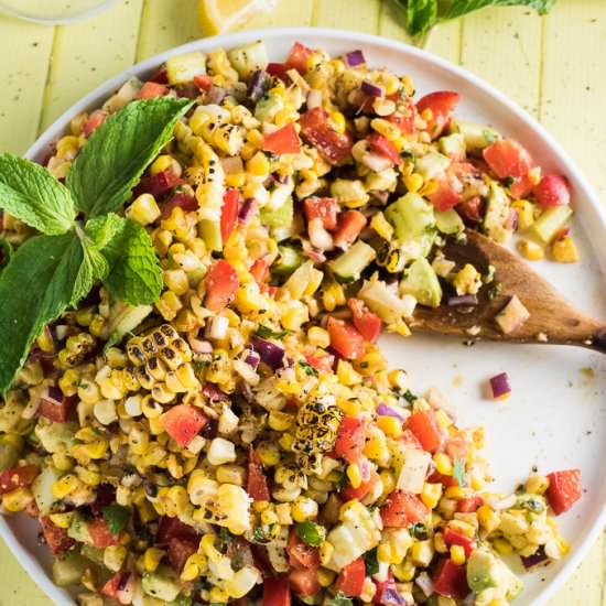 Roasted Corn and Avocado Salad