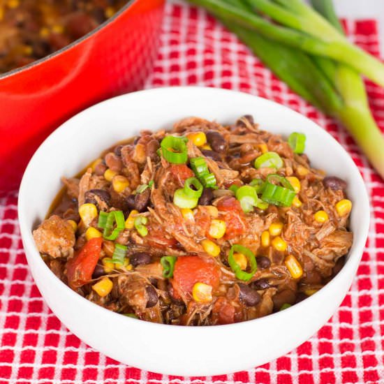 Leftover Pork Roast Chili