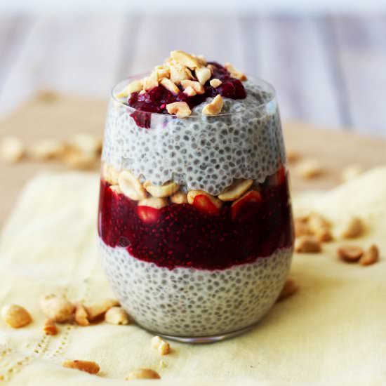 Peanut Butter & Jelly Chia Pudding