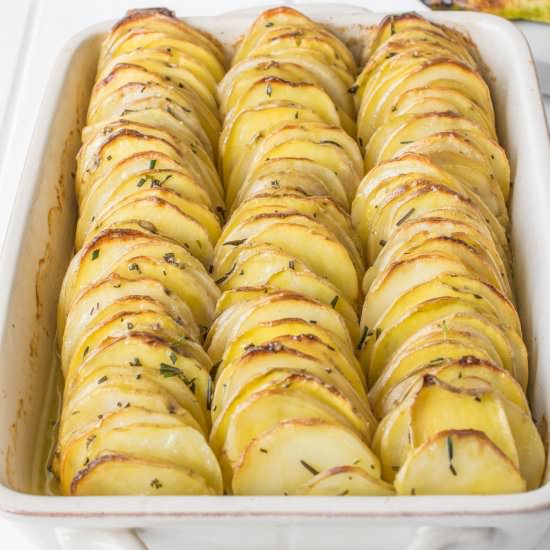 Crispy Layered Rosemary Potatoes